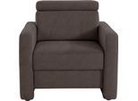 Sessel SIT & MORE "Bologna", braun (espresso), B:87cm H:84cm T:93cm, Sessel, Sessel, mit Federkern, inklusive Kopfteilverstellung