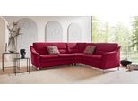 Ecksofa HOME AFFAIRE "Cardoso L-Form", rot (bordeaux), B:260cm H:90cm T:230cm, Luxus-Microfaser ALTARA NUBUCK (100% Polyester);Luxus-Microfaser weich (90% Polyester, 10% Polyamid);Struktur (52%Polyester, 35% Acryl, 13%Cotton);Luxus-Microfaser Lederoptik (100% Polyester), Sofas, Ecksofa, mit Trapezecke für mehr Sitzkomfort, wahlweise auch mit Bettfunktion