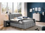 Boxspringbett HOME AFFAIRE "Paxton", grau (light grau), Flachgewebe LEINENOPTIK Polyester Topper Premium pro, Liegefläche B/L: 180cm x 200cm Betthöhe: 55cm, Gewicht bis: 100 kg + 100 kg H3 + H3, 7-Zonen-Taschen-Federkernmatratze, Komplettbetten, Boxspringbett, Neue Toppervarianten
