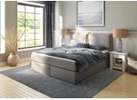 Boxspringbett HOME AFFAIRE "Lysann", grau (hellgrau), B:187cm L:215cm, Komplettbetten, Boxspringbett, 5fach verstellbares Kopfteil, in 4 Breiten, 3 Matratzenarten