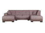 Wohnlandschaft HOME AFFAIRE "Langeland U-Form", grau (taupe), B:297cm H:85cm T:163cm, 100% Polyester, Sofas, Wohnlandschaft, incl. 2 Zierkissen, Recamiere wahlweise links oder rechts