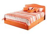 Polsterbett, orange (terrakotta), B:192cm L:212cm, Bezug Bett: Microfaser (100% Polyester);Bonnell-Federkernmatratze: Baumwoll-Mischgewebe (51% Polypropylen, 39% Polyester, 10% Baumwolle);Kaltschaummatratze: 100% Polyester, Bezug abnehm- und waschbar bis 60C Polyester), WESTFALIA SCHLAFKOMFORT, Betten, Polsterbett, mit Bettkasten