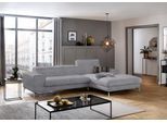 Ecksofa W.SCHILLIG "piedroo, Designsofa mit tollem Sitzkomfort, bequem und elegant, L-Form", grau (dolphin r66), B:303cm H:70cm T:193cm, Chenille-Flachgewebe R66 (85% Polyester, 15% Nylon), Sofas, Ecksofa, Kopfteilverstellung, wahlweise mit Sitztiefenverstellung, Breite 303cm