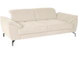 2,5-Sitzer SIT & MORE "Percy", beige (creme), B:207cm H:80cm T:112cm, Sofas, 2 5-Sitzer, 15 cm Fußhöhe, Sitztiefenverstellung, wahlweise Kopfteilverstellung
