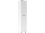 Aktenschrank INNOSTYLE "Büroschrank Santorin, 40/198/38 cm ( B/H/T)", weiß, B:40cm H:198cm T:38cm, ABS-Kunststoff, Glas, Holzwerkstoff, Metall, Schränke, Aktenschrank, 1 Tür links/rechts verwendbar, Softclose, Klarglas, ABS Schutzkante