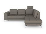 Ecksofa SIT & MORE "Bendigo L-Form", braun (schlamm), B:258cm H:84cm T:226cm, Sofas, Ecksofa, inklusive Sitztiefenverstellung, Bodenfreiheit 12 cm, in 2 Fußfarben