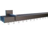 Gardinenstange INDEKO "Bern", silber (satin, silberfarben), L:340cm, Aluminium, Gardinenstangen, Gardinenstange, Innenlauf Komplett-Set inkl. Gleitern und Montagematerial