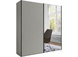 Schwebetürenschrank WIEMANN "Monaco", braun (kieselgrau, dekor), B:197,3cm H:217cm T:67cm, Holzwerkstoff, Kristallglas, Schränke, Schwebetürenschrank, hochwertige Beschläge
