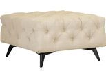 Polsterhocker HOME AFFAIRE "Glynis", beige (creme), B:80cm H:45cm T:80cm, Struktur (100% Polyester);Samtoptik (100% Polyester), Hocker, Polsterhocker, aufwändige Knopfheftung, moderne Chesterfield Optik, Fußfarbe wählbar