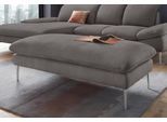 Hocker W.SCHILLIG "enjoy&MORE", grau (grau r66), B:151cm H:45cm T:71cm, Chenille-Flachgewebe R66 (85% Polyester, 15% Nylon);Longlife Xtra-Leder Z59: Glattleder mit modischer Prägung. Hautstärke 0, 9 - 1, 1 mm;Stoff S37 (100% Polyester), Hocker, Hocker, Füße Chrom glänzend, Breite 151 cm