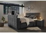 Boxspringbett ED EXCITING DESIGN "Denver", grau (anthrazit uran 04), B:202cm L:240cm, 95% Polyester, 5% Nylon, Komplettbetten, Boxspringbett, inkl. Motor, Topper und motorisierter TV-Halterung bis 40 Zoll