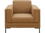 Sessel "LOOKS VII", braun (messing), B:97cm H:82cm T:90cm, 100% Polyester, LOOKS BY WOLFGANG JOOP, Sessel, Sessel, klare Linien, edles Design