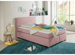 Boxspringbett HOME AFFAIRE "Eliana", rosa (flamingo), B:127cm L:210cm, Komplettbetten, Boxspringbett, inkl. Topper, in 4 Breiten, 3 Matratzenarten und 2 Härtegraden