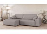 Ecksofa HOME AFFAIRE "Santenay mit Bettfunktion und Bettkasten, Maße: B/T/H 266/164/90 cm", beige, B:266cm H:90cm T:164cm, 100% Polyester, Sofas, Ecksofa, L-Form mit Wellenfederung, Schlaffläche: 140x213 cm, auch in Cord