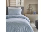 Bettwäsche DAMAI "Ebba mit Struktur-Effekt", blau (softblau), B/L: 135cm x 200cm, 1 Stk., 1 Stk., Renforcé, B/L: 80cm x 80cm, Renforcé, Obermaterial: 100% Baumwolle, Bettwäsche, Bettwäsche, in eleganten Farben, 100% Baumwolle, mit Reißverschluss