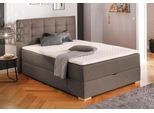 Boxbett HOME AFFAIRE "Olivet mit Bettkasten", braun (hellbraun), B:154cm L:210cm, Komplettbetten, Boxbett, in 4 Farben, 4 Breiten, 2 Matratzenarten, auch in Überlänge 220 cm