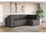 Ecksofa OTTO HOME "Zacharia wahlweise Schlafsofa mit Bettkasten, B/T/H 250/166/86 cm", grau (anthrazit), B:250cm H:86cm T:166cm, 100% Polyester, Sofas, Ecksofa, L-Form mit Wellenunterfederung, Ottomane rechts oder links bestellbar
