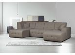 Wohnlandschaft HOME AFFAIRE "Nosia U-Form", grau (taupe), B:297cm H:85cm T:163cm, 100% Polyester, Sofas, Wohnlandschaft, incl. 2 Zierkissen, mit feiner Steppung