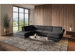 Wohnlandschaft HOME AFFAIRE "Calypso U-Form", grau (anthrazit), B:334cm H:85cm T:227cm, 100%Polyester, Sofas, Wohnlandschaft, wahlweise mit motorischer Relaxfunktion