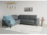Ecksofa SIT & MORE "Sinatra L-Form", grau (dunkelgrau), B:251cm H:85cm T:231cm, 98% Polyester, 2% Polyamid, Sofas, Ecksofa, optinal mit Kopfteilverstellung und Armteilfunktion, Metallfüße
