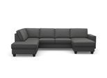 Wohnlandschaft HOME AFFAIRE "County U-Form", grau (anthrazit), B:309cm H:81cm T:213cm, Luxus-Microfaser (100% Polyester);Struktur fein (100% Polyester);Luxus-Microfaser weich (9ß% Polyester, 10% Polyamid), Sofas, Wohnlandschaft, wahlweise Ottomane links oder rechts, mit Federkern-Polsterung