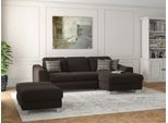 Ecksofa SIT & MORE "Dundee L-Form", braun (espresso), B:264cm H:86cm T:175cm, Sofas, Ecksofa, mit Federkern und Edelstahlfüßen, wahlweise mit Kopfteilverstellung