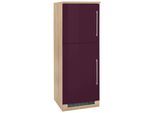 Kühlumbauschrank KOCHSTATION "KS-Samos", lila (aubergine hochglanz, eiche sonoma), B:60cm H:165cm T:60cm, Schränke, Kühlumbauschrank, 60 cm breit