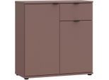 Kommode FORTE "Ganymede", orange (terracotta), B:80,1cm H:82,3cm T:34,1cm, Holzwerkstoff, Sideboards, Kommode, Kommode, Stauraum, Schublade; Metallgriffe, 4 Dekore, Breite 80,1cm