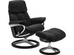 Relaxsessel STRESSLESS "Ruby", schwarz (schwarz paloma), B:88cm H:101cm T:78cm, Leder BATICK: BATICK ist ein leicht korrigiertes, durchgefärbtes und genarbtes Möbelleder, bei dem die meisten Unebenheiten und Spuren in der Regel entfernt wurden.;Leder PALOMA: PALOMA ist ein durchgefärbtes Semianilin-Möbelleder mit natürlicher Narbung., Sessel, Relaxsessel, mit Signature Base, Größe L, Gestell Eiche