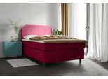 Boxspringbett HOME AFFAIRE "Marausa", pink, B:71cm L:208cm, 100% PES, Komplettbetten, Boxspringbett, mit Taschen-Federkernmatratze, mit dekorativer Kedernaht