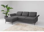 Ecksofa SIT & MORE "Emely, inkl. Sitztiefenverstellung", grau, B:264cm H:92cm T:198cm, 90% Polyester, 10% Polyamid, Sofas, Ecksofa, wahlweise mit Bettfunktion,Bettkasten,Kopf- & Armteilverstellung
