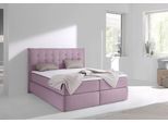 Boxspringbett HOME AFFAIRE "Sagres", rosa (rosé), B:175cm L:210cm, Feinstruktur(100% Polyester);Bezug der Spiegelfläche Matratzendrell aus 100% Polyester, Komplettbetten, Boxspringbett, Kopfteil mit 2farbiger Flatterbiese und zweifarbigen Knöpfen