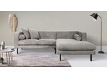 Ecksofa HOME AFFAIRE "Lillibeth L-Form Designsofa, Maße B/T/H: 240/173/83 cm", grau (taupe), B:240cm H:83cm T:173cm, 100% Polyester, Sofas, Ecksofa, Zierkissen als Wendekissen, in Samtoptik oder Cord