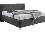 Boxspringbett "Sigma", grau (anthrazit), B:195cm L:210cm, Bezug Bett: Microvelours (100% Polyester) oder Feinstruktur (100% Polyester);Bezug Bonnell-Federkernmatratze: 100% Polyester;Bezug Kaltschaummatratze: 100% Polyester;Bezug Tonnentaschenfederkernmatratze: 80% Baumwolle, 20%Polyester, WESTFALIA SCHLAFKOMFORT, Komplettbetten, Boxspringbett