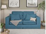 3-Sitzer HOME AFFAIRE "ALISSAS BIS mit vielen Kissen, Biesen an den Kissen", blau (türkis), B:196cm H:95cm T:108cm, 92% Polyester, 8% Nylon, Sofas, 3-Sitzer, Hussen-Optik, kleine Taschen an der Seite zum Verstauen