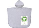 Badeponcho WÖRNER "at home", grau (hellgrau), L:60cm, Baumwoll-Webfrottier, Hausmäntel, Badeponcho, Biobaumwolle, maschinenwaschbar, trocknergeeignet