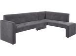 Essbank EXXPO - SOFA FASHION "Barista, bequem und elegant, hohe Bodenfreiheit", grau (anthrazit), B:245cm H:83cm T:159cm, Luxus-Microfaser (100% Polyester), Sitzbänke, Essbank, Eckbank Barista bequem und elegant, hochwertige Detailverarbeitung