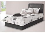 Polsterbett, grau (anthrazit), B:130cm L:210cm, Bezug Bett: Mikrofaser (100% Polyester);Bonnell-Federkernmatratze: Mischgewebe (51% Polyprophlen, 39% Polyester, 10% Baumwolle);Kaltschaummatratze: Frottee (100% Polyester), Bezug abnehm- und waschbar bis 60C, WESTFALIA SCHLAFKOMFORT, Betten, Polsterbett, inkl. Bettkasten bei Ausführung mit Matratze