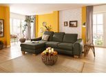 Ecksofa HOME AFFAIRE "Dundee L-Form", grün (olive), B:264cm H:86cm T:170cm, Luxus-Microfaser Florence (100% Polyester);Struktur fein (100% Polyester);Luxus-Microfaser Lederoptik (100% Polyester), Sofas, Ecksofa, wahlweise mit Kopfteilverstellung und zusätzlich mit Bettfunktion
