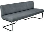 Polsterbank K+W KOMFORT & WOHNEN, blau (aqua 54), B:202cm H:82cm T:67cm, Sitzbänke, Polsterbank, in abgerundeter Form, Rundrohrkufe lang gebogen, in Leder oder Stoff