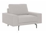Sessel "CR.450, Designsessel, Loungesessel", grau (lichtgrau 064, 11), B:120cm H:85cm T:95cm, NaturLEDER OSKAR (echtes Rindsleder);Flachgewebe VICTORIA (41% Polyacryl 38% Polyester 21% Baumwolle), CREATION BY ROLF BENZ, Sessel, Sessel, Armlehne breit niedrig, Alugussfüße in umbragrau, Breite 120 cm