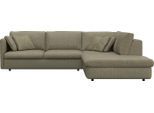 Ecksofa FLEXLUX "Lovane, elegant und zeitlos, bequem, L-Form", grün (fall grün), B:295cm H:84cm T:272cm, 62% Polyester/14% Cotton/7% Linen, Sofas, Ecksofa, Weich & anschmiegsam, große Sitztiefe auf Kaltschaum, Dekokissen inkl.