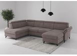 Wohnlandschaft SIT & MORE "Glendale, U-Form", taupe, B:321cm H:84cm T:193cm, 90% Polyester, 10% Polyamid, Sofas, Wohnlandschaft, inkl. Kopfteilverstellung,wahlweise mit Vorziehsitz und Bettkasten