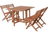 Garten-Essgruppe GARDEN PLEASURE "Tischgruppe »ANAHEIM«", braun (braun, braun), Sitzmöbel-Sets, Garten-Essgruppe, 4 Stühle (klappbar), Tisch LxB: 110x90 cm