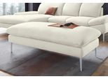 Hocker W.SCHILLIG "enjoy&MORE", weiß (weiß z59), B:151cm H:45cm T:71cm, Chenille-Flachgewebe R66 (85% Polyester, 15% Nylon);Longlife Xtra-Leder Z59: Glattleder mit modischer Prägung. Hautstärke 0, 9 - 1, 1 mm;Stoff S37 (100% Polyester), Hocker, Hocker, Füße silber matt, Breite 151 cm