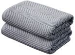 Handtuch Set FRAMSOHN FROTTIER "Ocean Bio", blau (rauchblau, blau, silberblau), B:50cm L:100cm, Frottier, Obermaterial: 100% Baumwolle, Handtücher, Handtuch Set, hergestellt in Österreich, mit Kordel, gedrehter Bauschzwirn