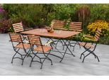 Garten-Essgruppe MERXX "Schloßgarten", braun, B:57cm H:85cm T:60cm, FSC-zertifiziertes Massivholz, Stahl, Sitzmöbel-Sets, Garten-Essgruppe, 6 Klappstühle mit Klapptisch