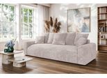 Big-Sofa HOME AFFAIRE "LAKESIDE klein 3-Sitzer Schlafsofa mit Bettkasten, Breite 238 cm", beige (hellbeige), B:238cm H:85cm T:98cm, 100% Polyester, Sofas, Big-Sofa, Liegefläche 149x195 cm, hoher Sitzkomfort, Maße B/T/H: 238/98/85cm
