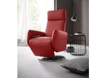 Relaxsessel SIT & MORE "Kobra", rot (feuerrot), B:71cm H:112cm T:82cm, Luxus-Kunstleder;NaturLEDER (echtes Rindsleder);Luxus-Microfaser (100% Polyester), Sessel, Relaxsessel, in Größe L, wahlweise mit Motor und Aufstehhilfe