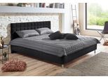 Polsterbett, schwarz, B:190cm L:210cm, Bezug Bett: Microfaser (100% Polyester);Bonnell-Federkernmatratze: 51% Polypropylen, 39% Polyester und 10% Baumwolle;Kaltschaummatratze: 100% Polyester, Bezug abnehm- und waschbar bis 60C, WESTFALIA SCHLAFKOMFORT, Betten, Polsterbett, in diversen Ausführungen